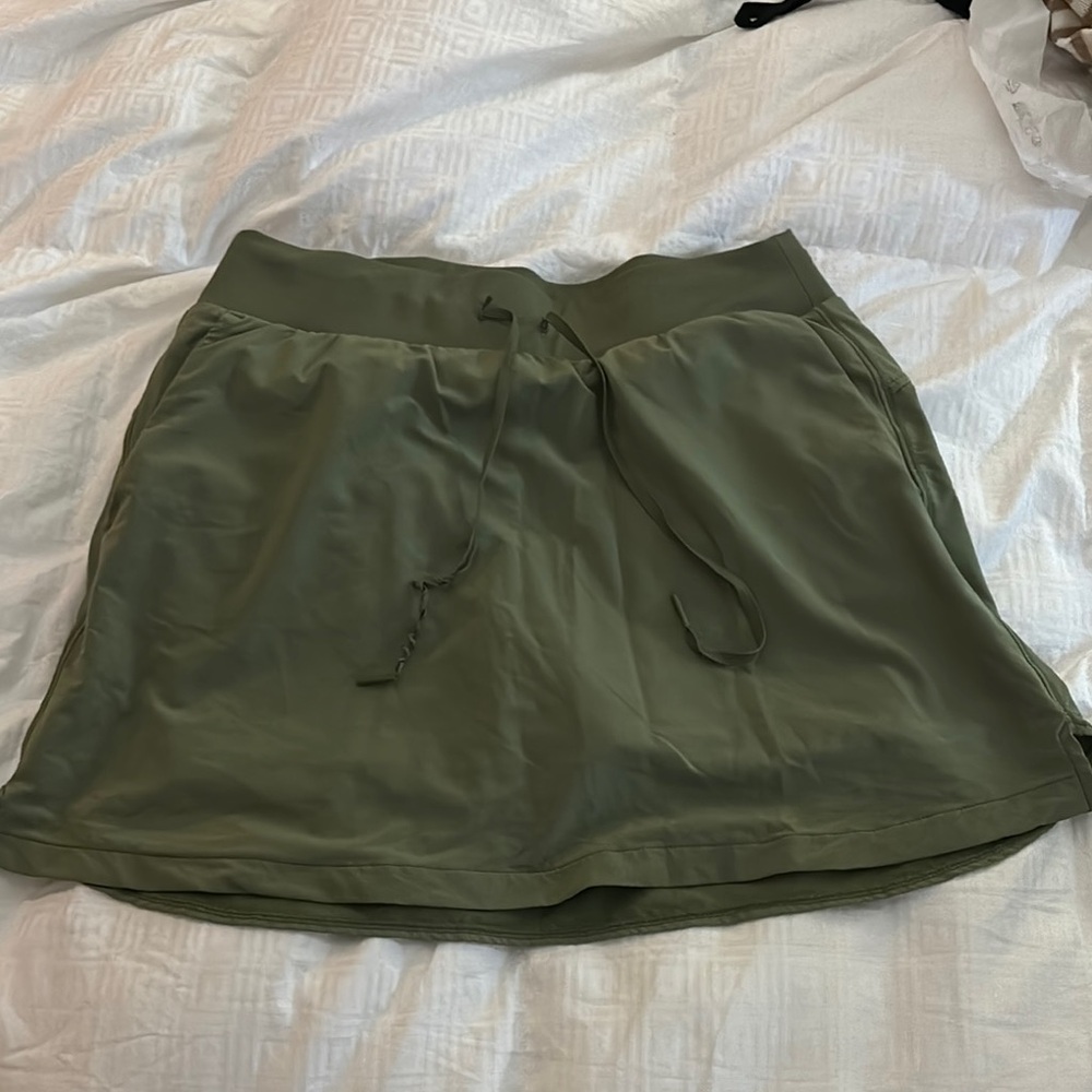 Zella Olive Green Skort with Drawstring Waist
